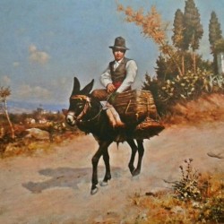 Traveling on a donkey